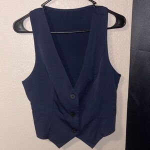 SHEIN Dark Blue Buttoned Vest Top